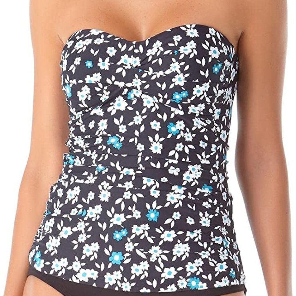 Anne Cole Twist-Front Ruched Tankini Top